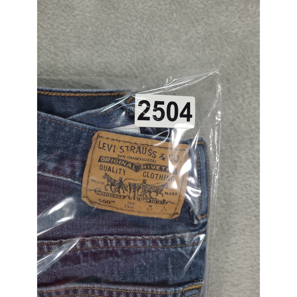 Levis 550 Jeans Boys Size 14R Regular Relaxed Fit Size 27x27 Blue Denim Kids - Picture 14 of 14